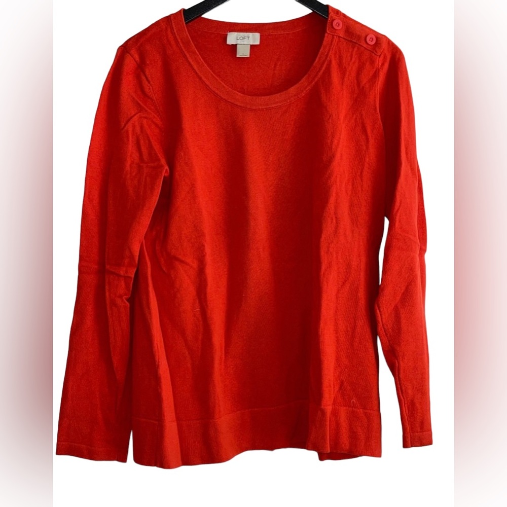 Ann Taylor Loft Long Sleeve Red Sweater Size Large